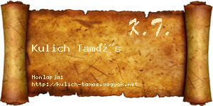 Kulich Tamás névjegykártya